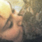 rephotographed found images of people kissing