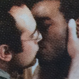 rephotographed found images of people kissing