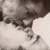 rephotographed found images of people kissing