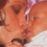 rephotographed found images of people kissing