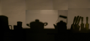 collaged photographs to reconstruct shadows in a room